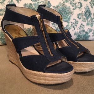 Michael Kors Denim Wedge Sandal